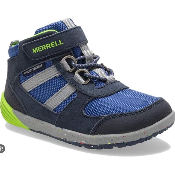 Merrell Bare Steps Ridge Navy /Green Little Kid's Boys 5W - Picture 1 of 7
